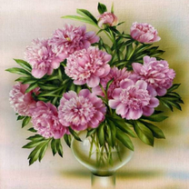 Без бренда «Пионы в круглой прозрачной вазе» в Астрахане 