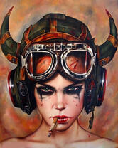 Без бренда «Девушка в шлеме с сигаретой» в Астрахане 