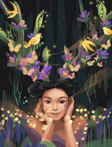 Без бренда «Темноглазая девчонка с цветами и птицами в волосах» в Астрахане 