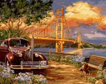 Без бренда «Американский автомобиль на фоне моста через залив» в Астрахане 