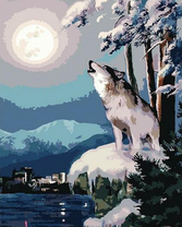 Волк воет на полную луну