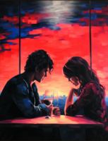 Без бренда «Влюблённая пара в кафе на закате солнца» в Астрахане 