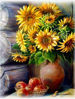 Без бренда «Кувшин с подсолнухами и корзинка с яблоками» в Астрахане в интернет-магазине Без бренда «Кувшин с подсолнухами и корзинка с яблоками» в Астрахане